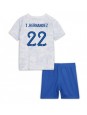 Francie Theo Hernandez #22 Venkovní dres pro děti MS 2022 Krátký Rukáv (+ trenýrky)